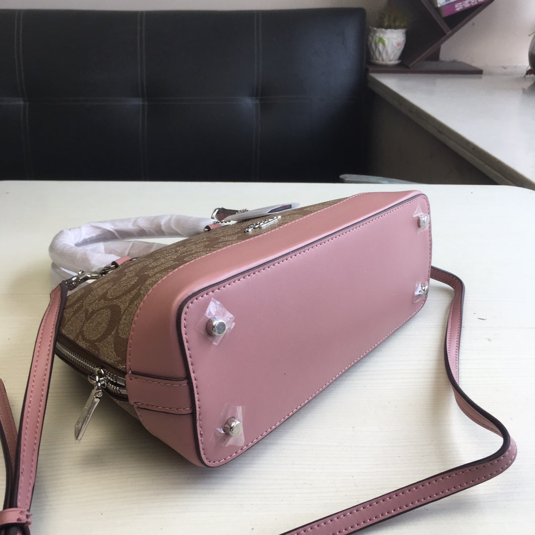 coach shell bag brown pvc 27583