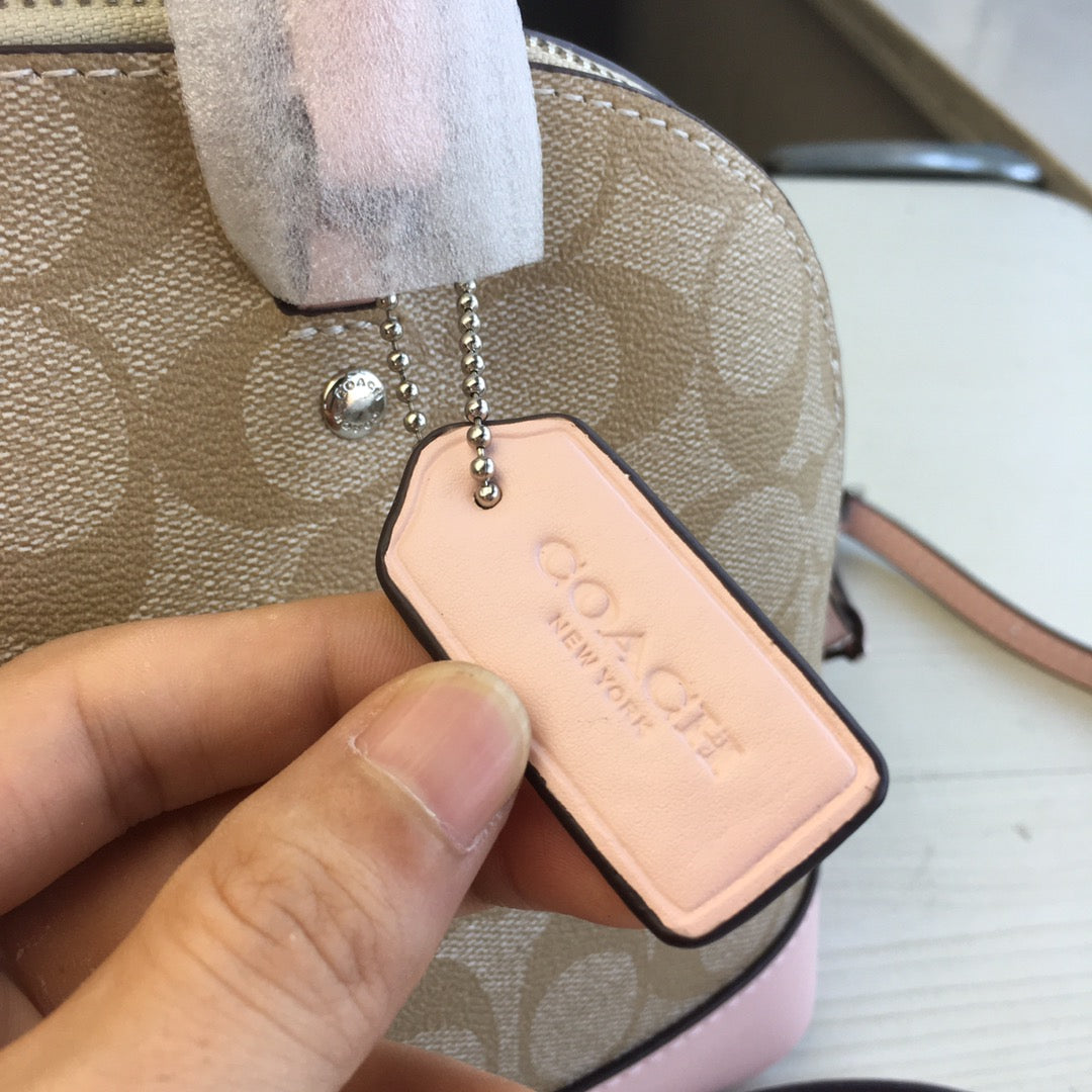 coach shell bag pink pvc 27583