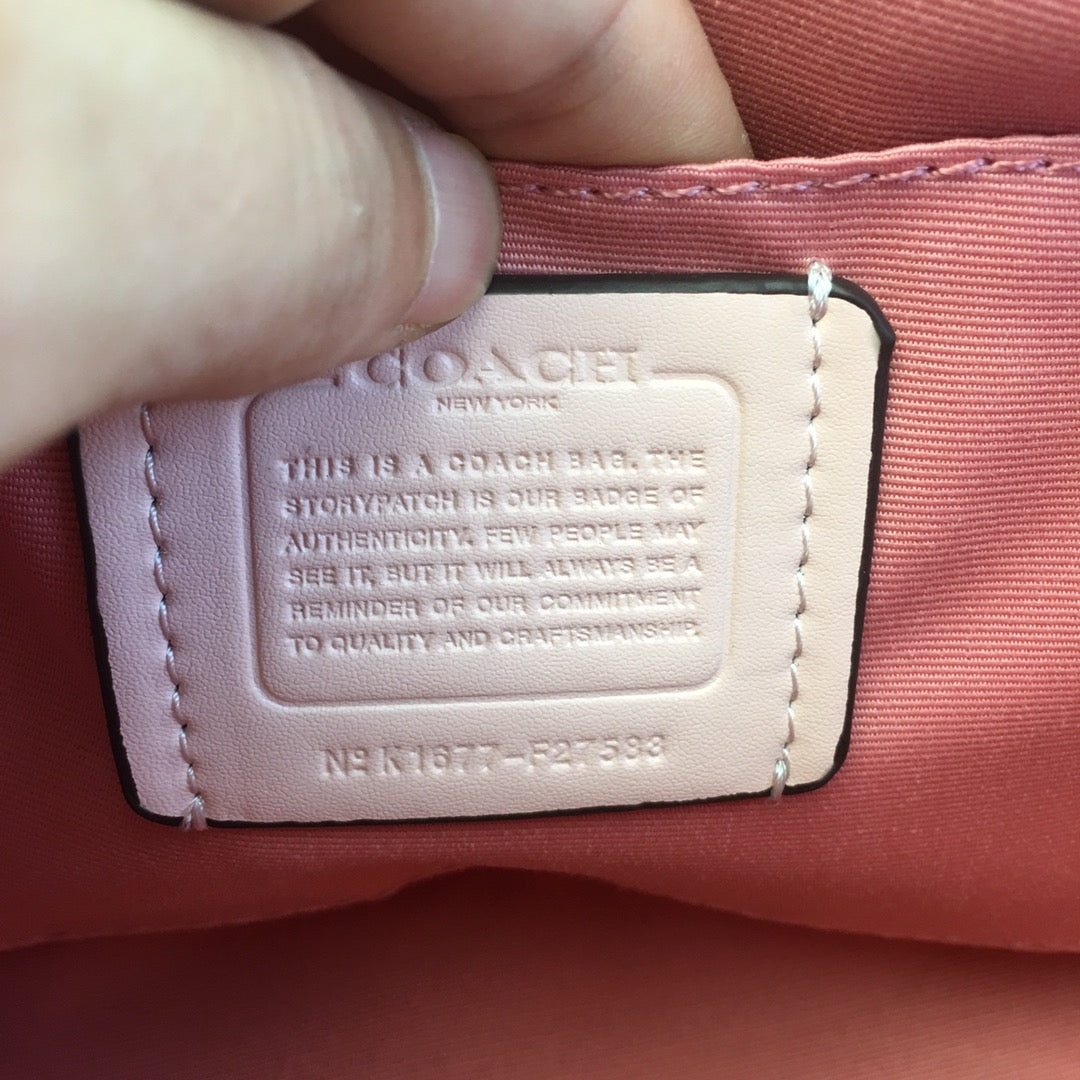 coach shell bag pink pvc 27583