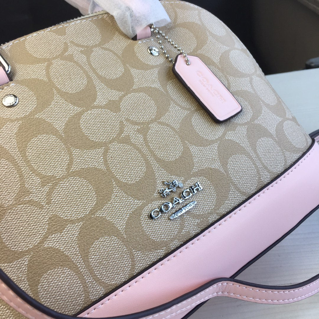 coach shell bag pink pvc 27583