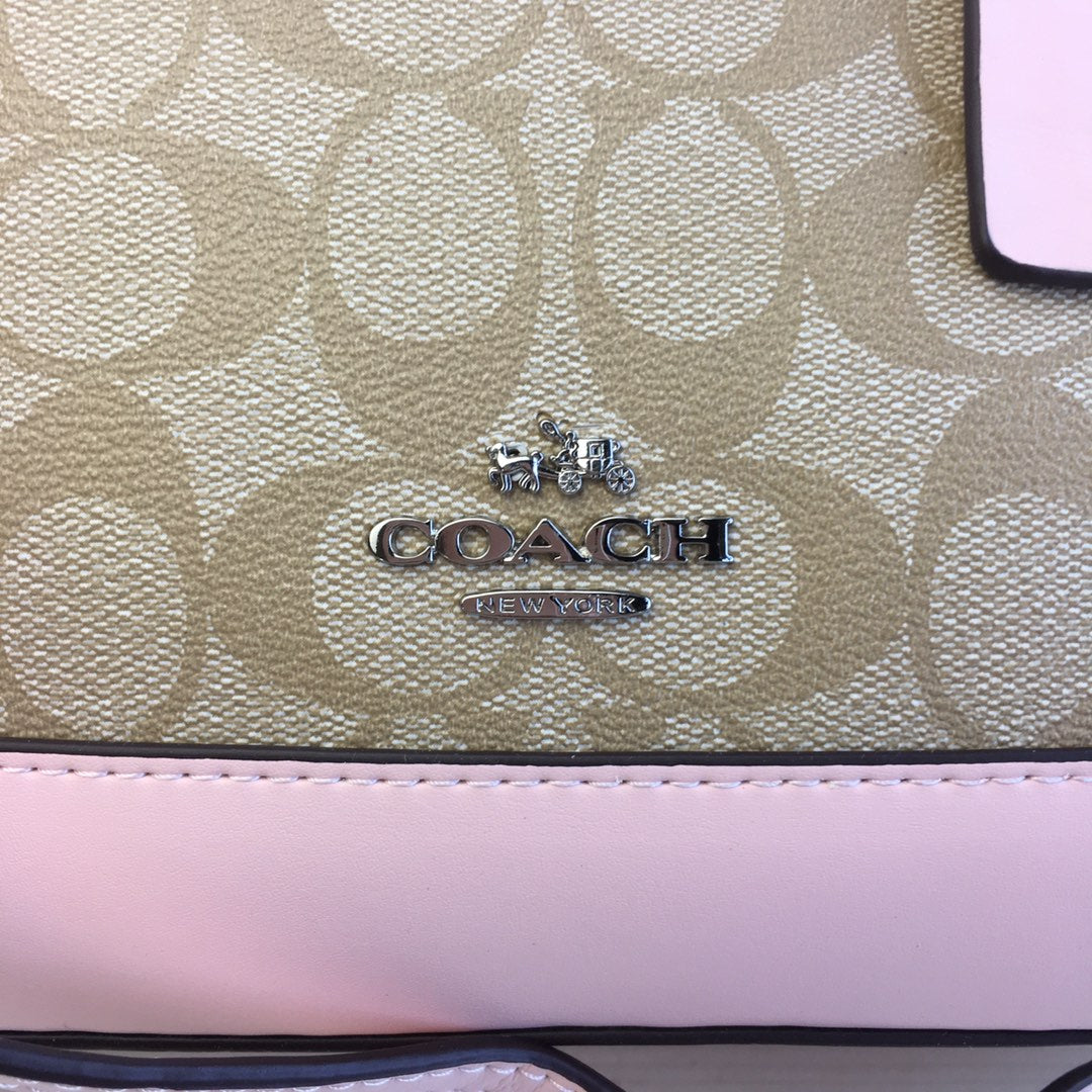 coach shell bag pink pvc 27583