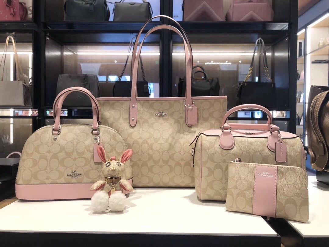 coach shell bag pink pvc 27583