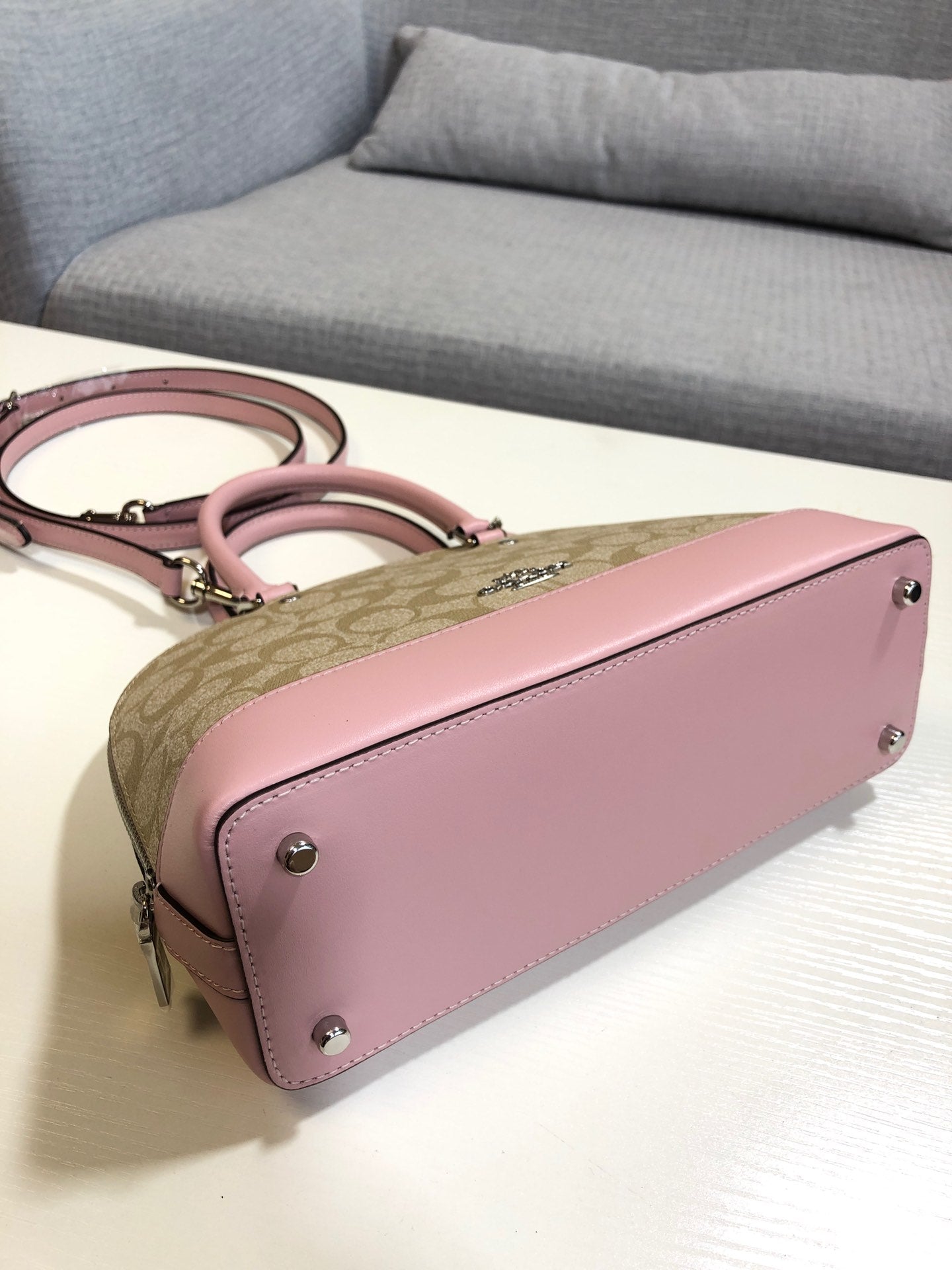 coach shell bag pink pvc 27583