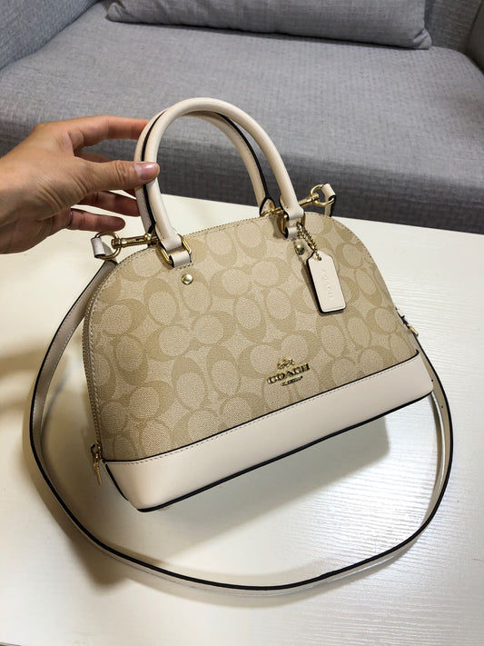 coach shell bag white pvc 27583