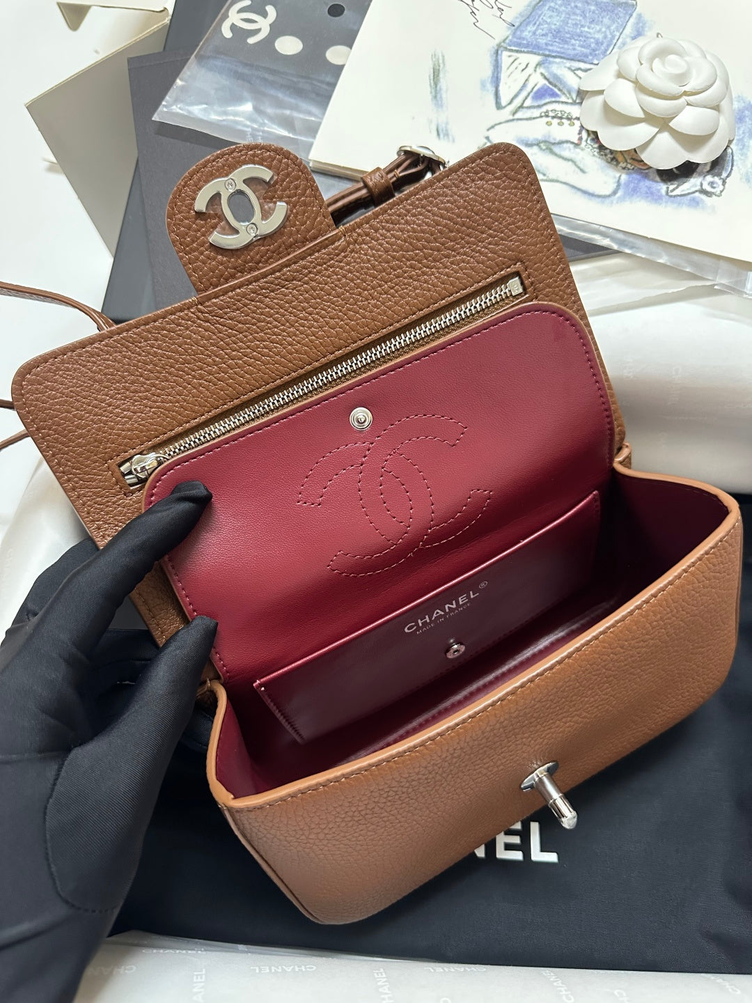 Chanel Maxi Flap Bag Caramel Gold Hardware AS6573