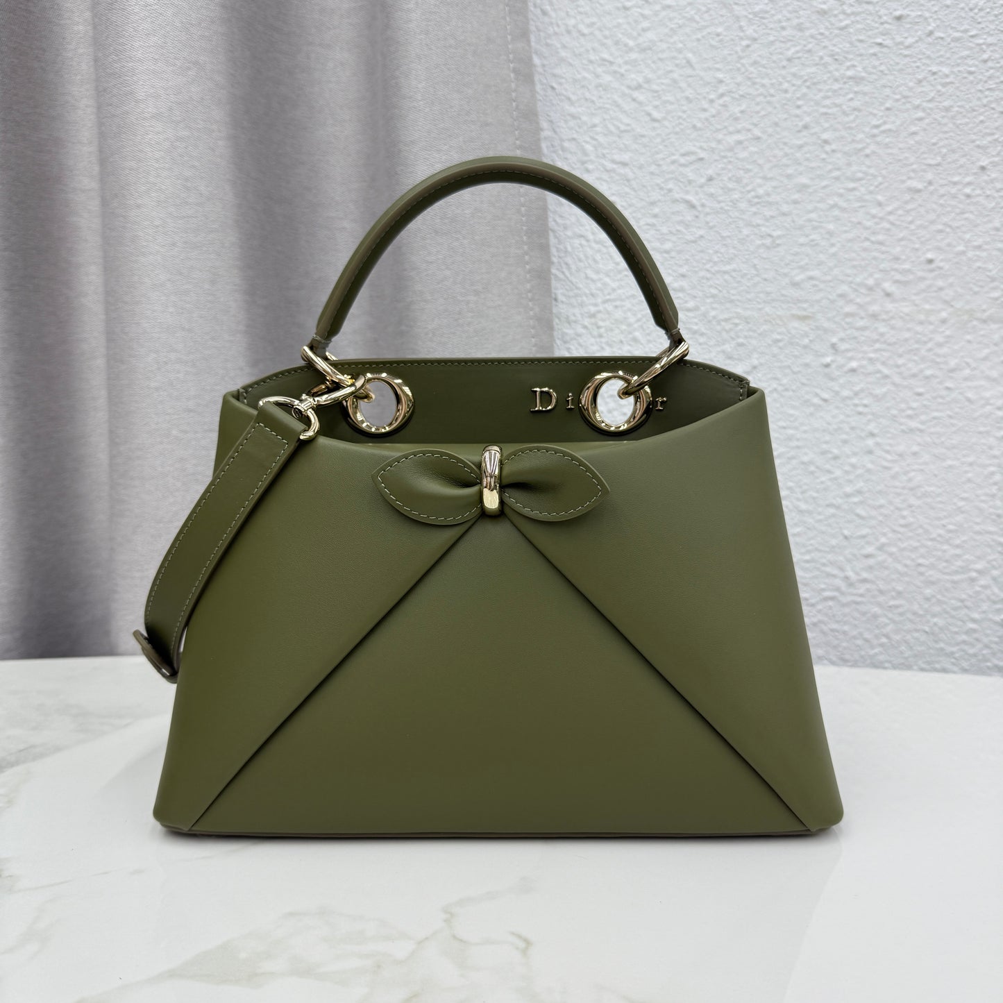 Dior Bow Tote Military Green Hardware DO0737 - Image 1
