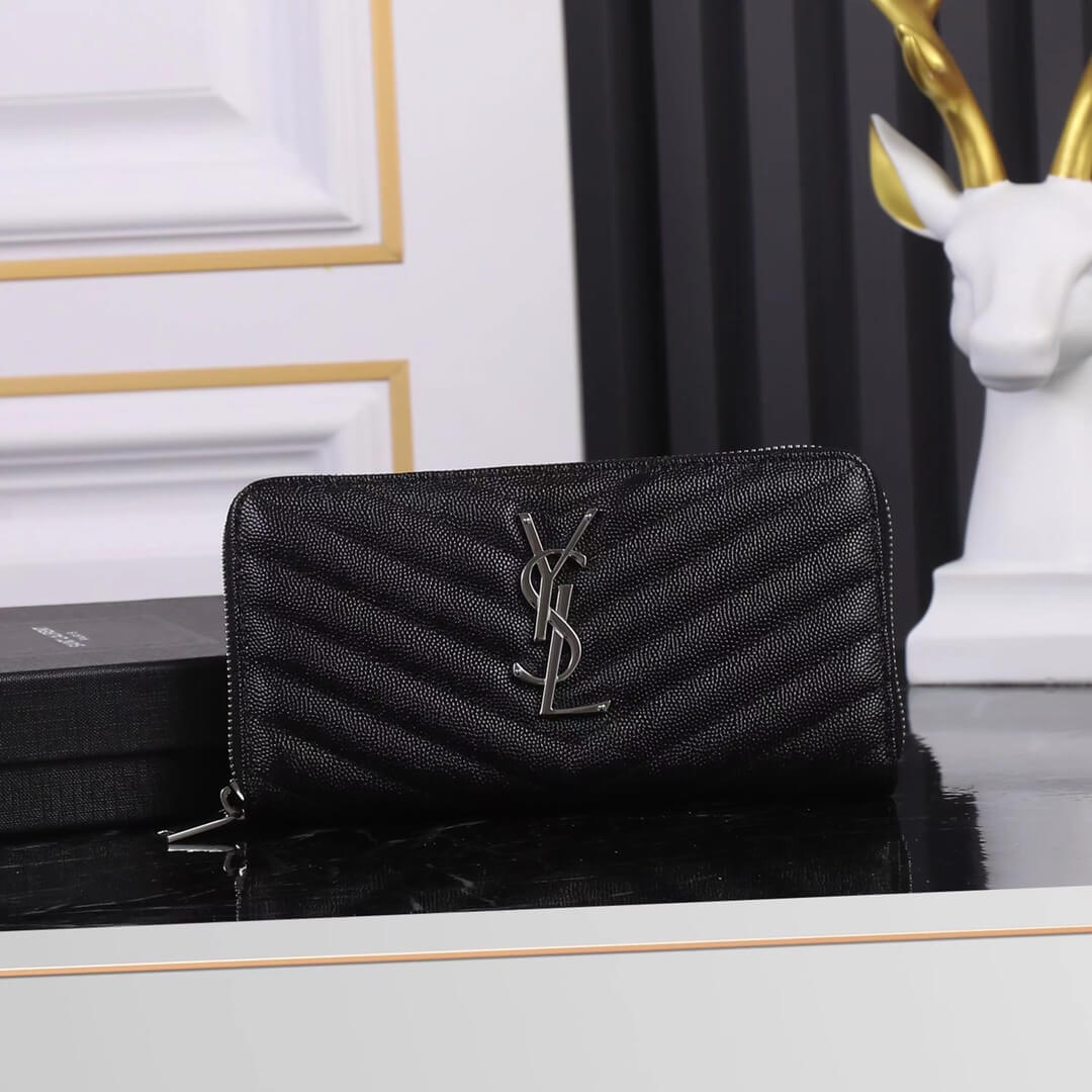 ys l358094 wallet black golden color leather µĸ±±¾