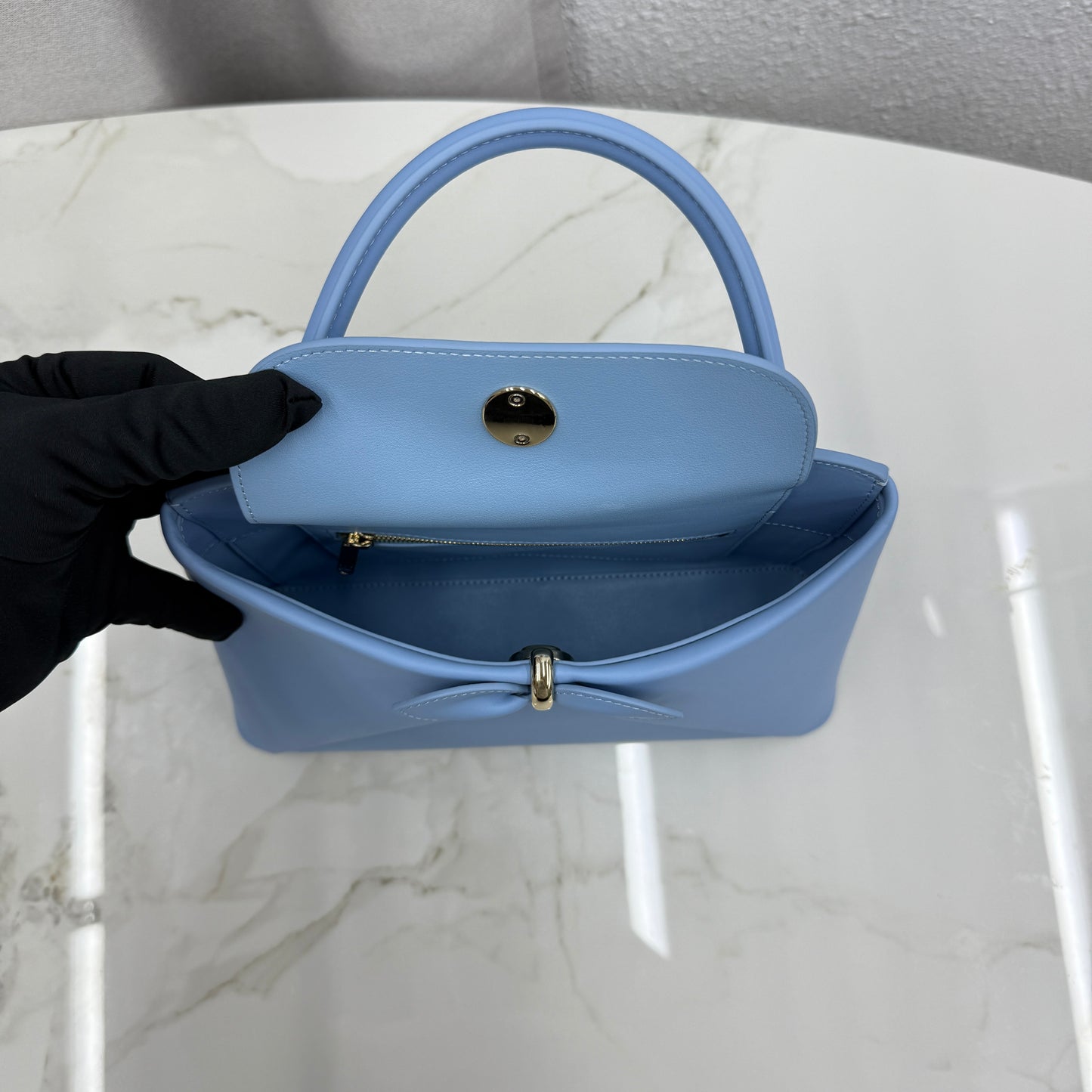 Dior Bow Tote Blue Hardware DO0737 - Image 8