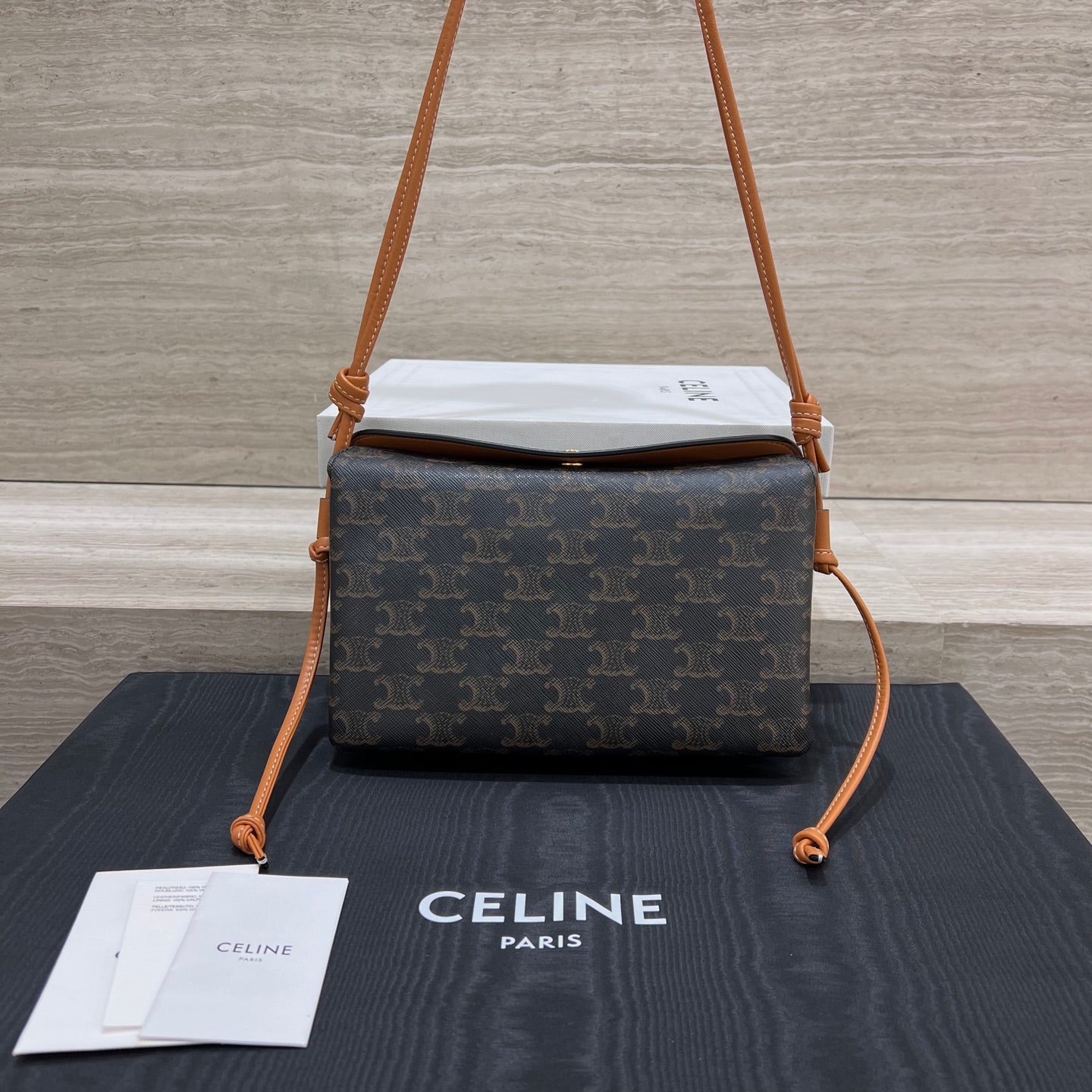 Celine Trio Flap Shoulder Bag 10863N - View 2