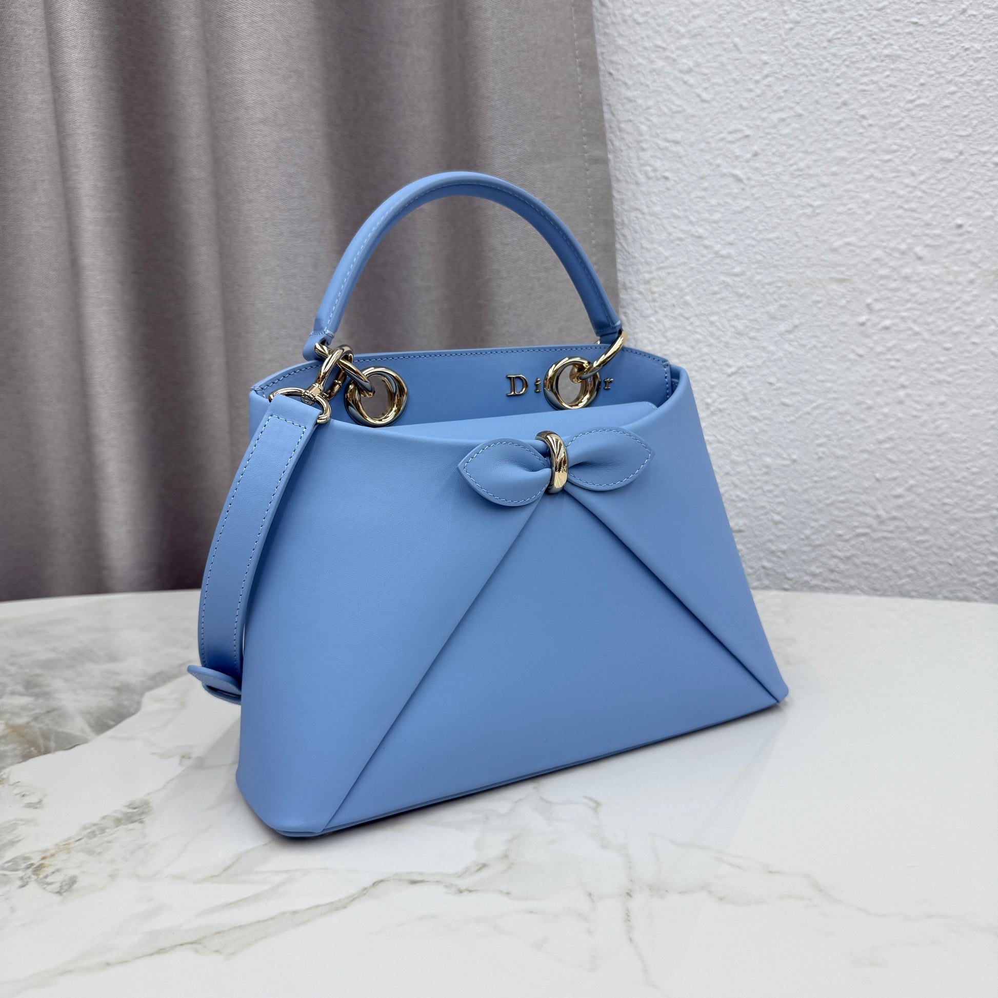 Dior Bow Tote Blue Hardware DO0737 - Image 2