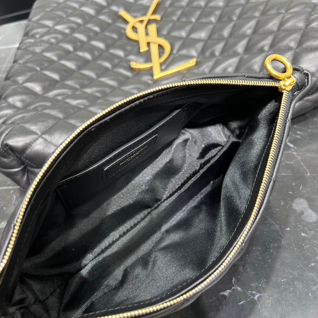 698651 subaxillary bag handbag black leather