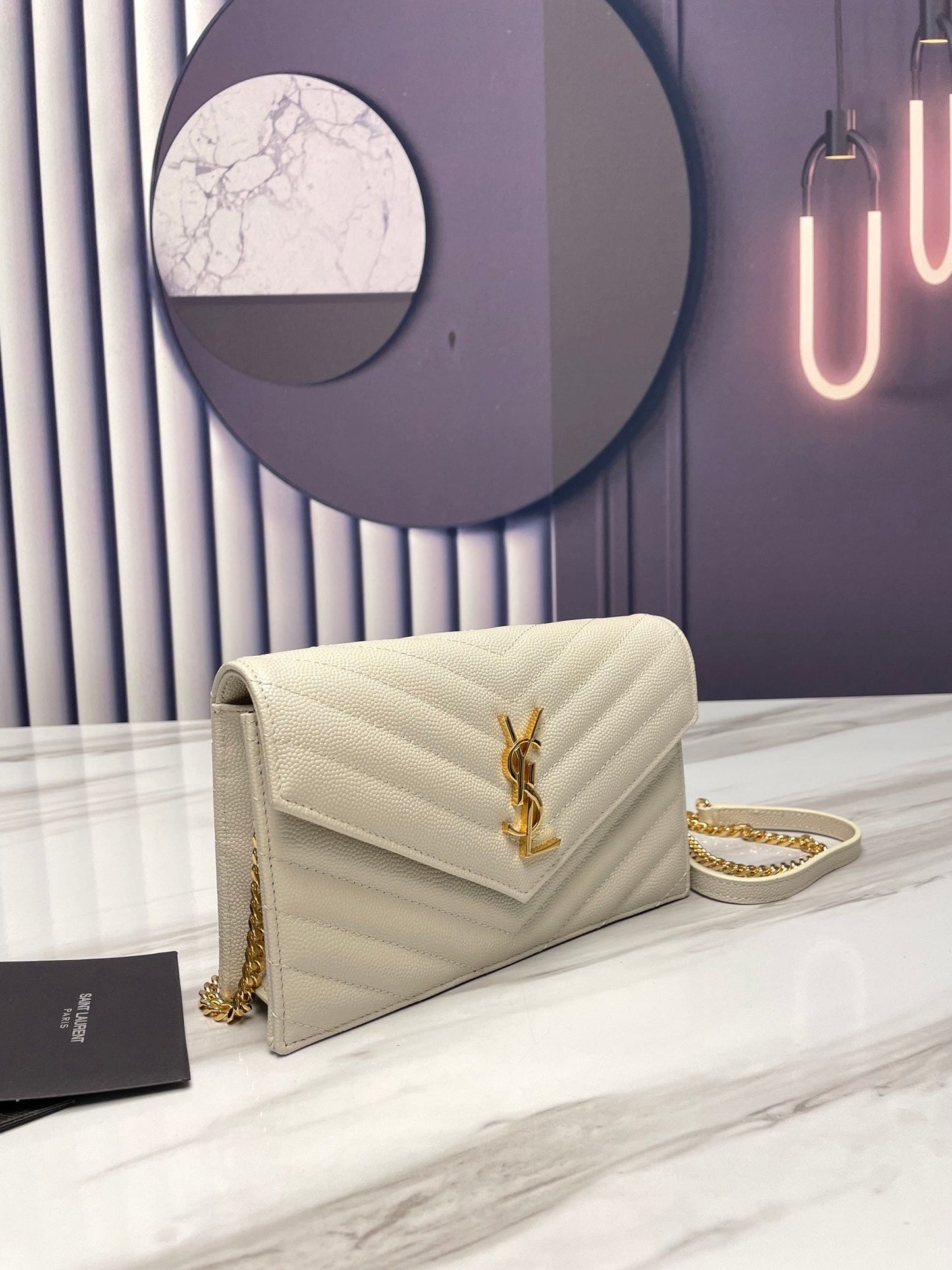 ysl  IN MIX MATELASS¨¦ GRAIN DE POUDRE EMBOSSED LEATHER 393953