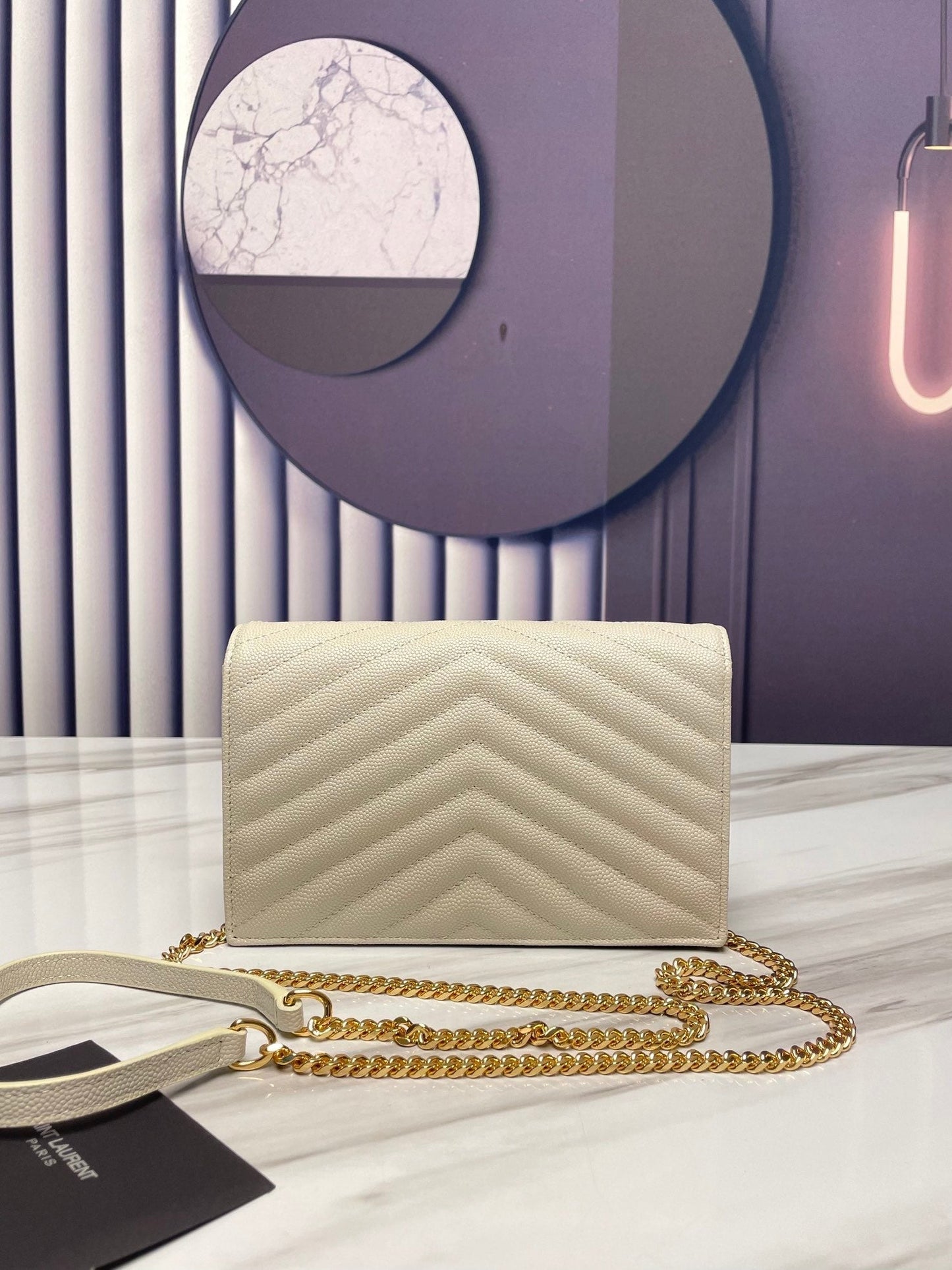 ysl white gold hardware envelope small bag in mix matelasse grain de poudre embossed leather 393953