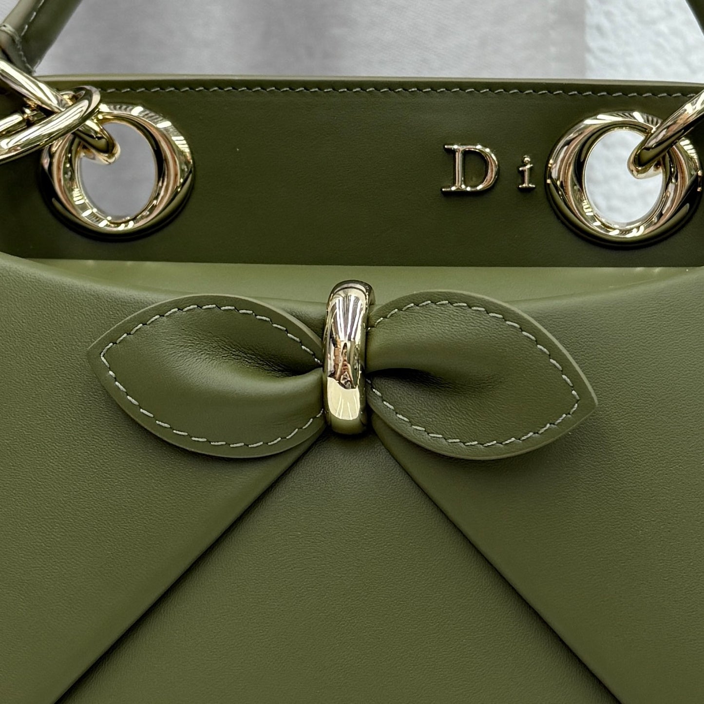 Dior Bow Tote Military Green Hardware DO0737 - Image 5
