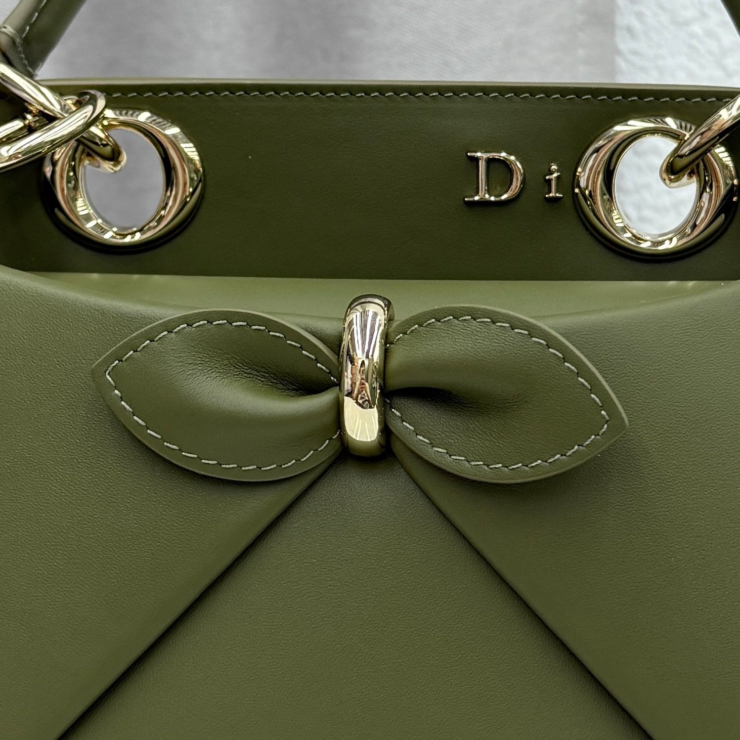 Dior Bow Tote Military Green Hardware DO0737 - Image 5
