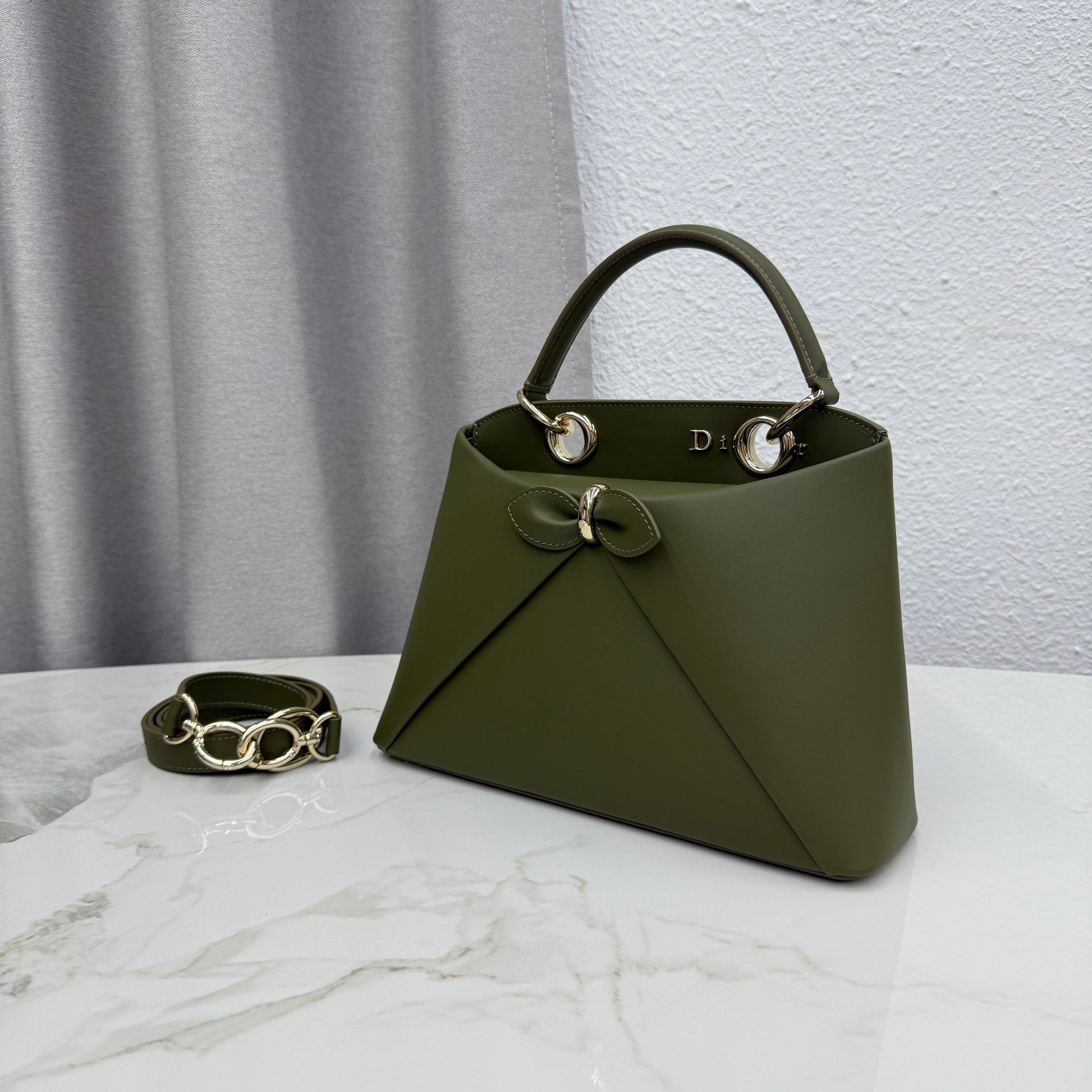Dior Bow Tote Military Green Hardware DO0737 - Image 7