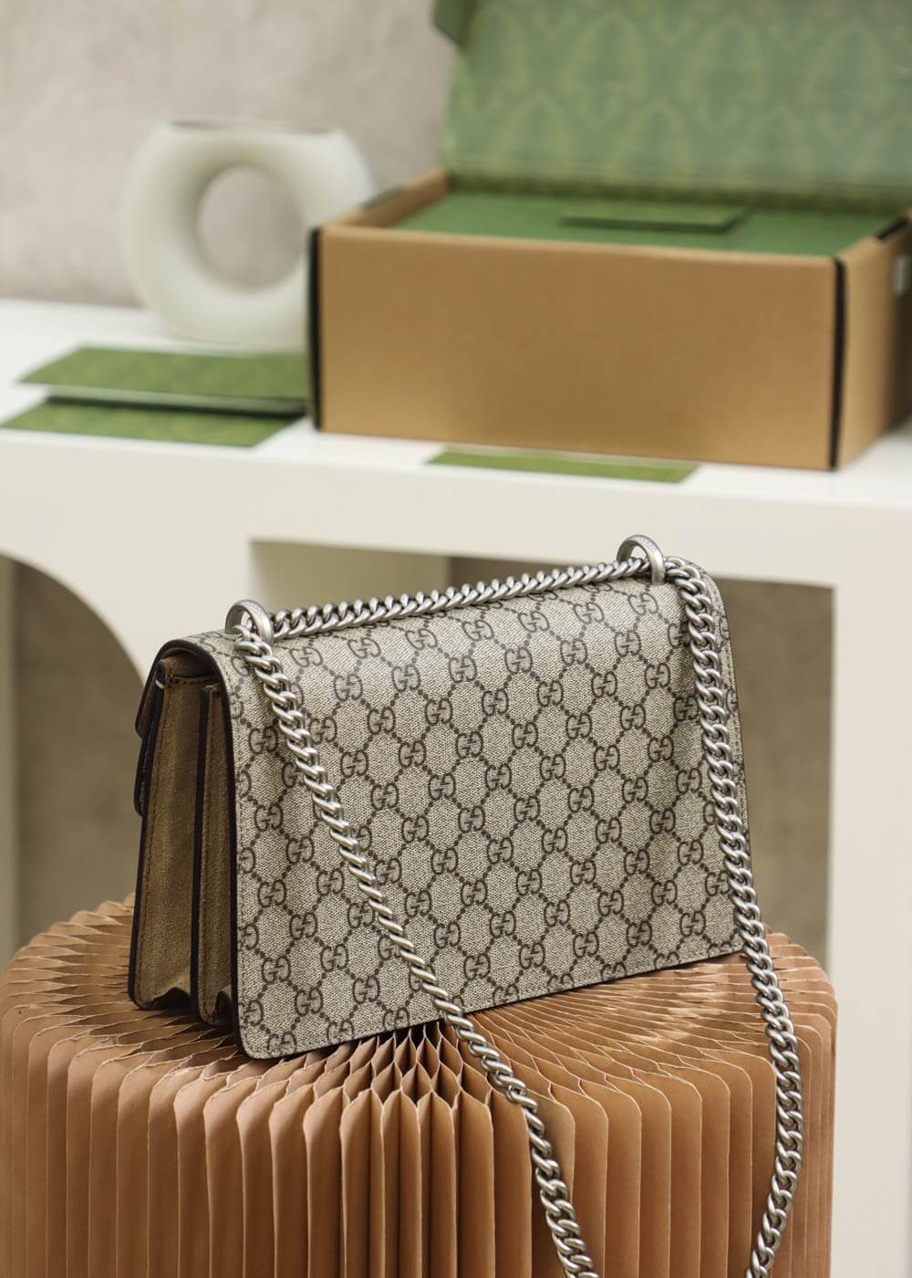 g c476432 shoulder bag leather grey