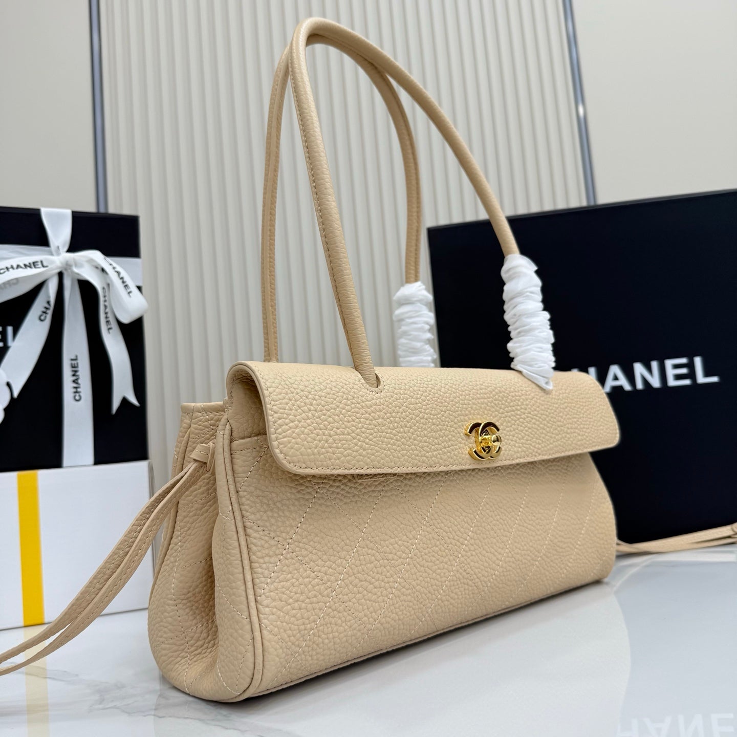 Chanel 26S Flap Bag Apricot Calfskin AS6288