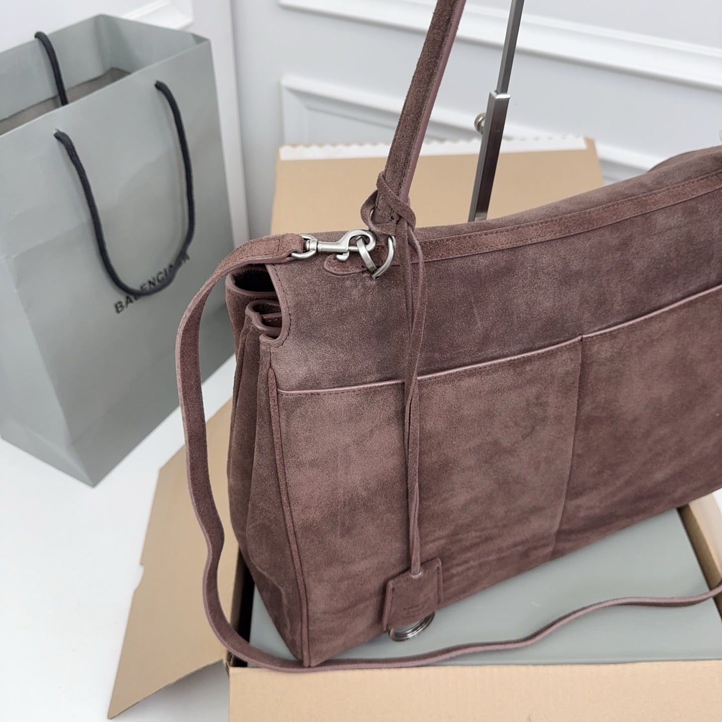 New suede leather lining sheepskin Balenciaga Rodeo 40CM XY25115