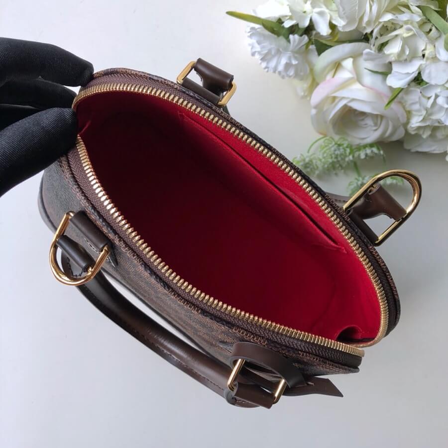 41221 alma bb 25cm handbag shoulder bag cross body bags brown calfskin monogram