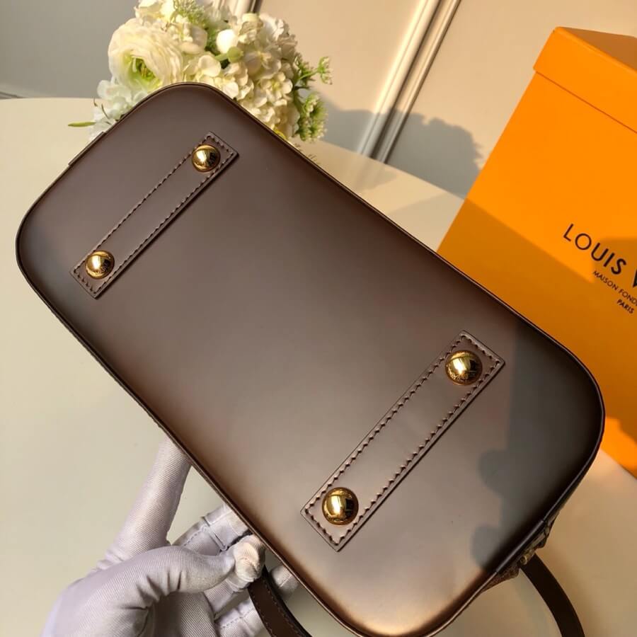 41221 alma bb 25cm handbag shoulder bag cross body bags brown calfskin monogram