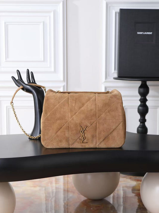 YSL Solferino suede underarm bag KT12193 Brown