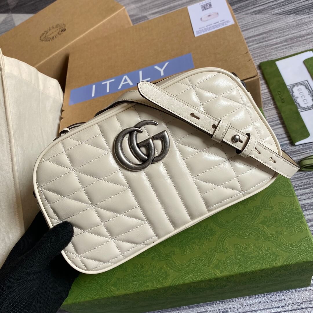 447632 marmont 24cm shoulder bag cross body bags white