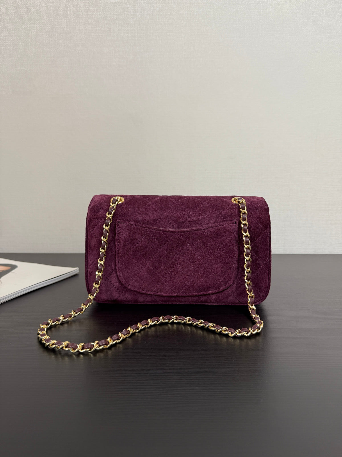 Chanel Maxi Mini Flap Bag Wine Red Gold Hardware AS6626