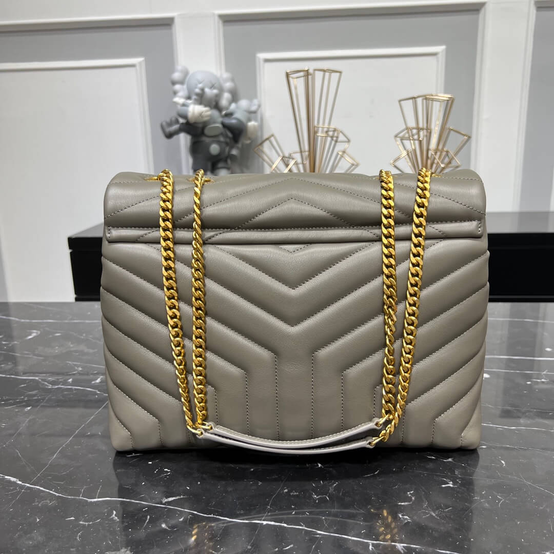 ysl 459749 shoulder bag grey yellow metal white