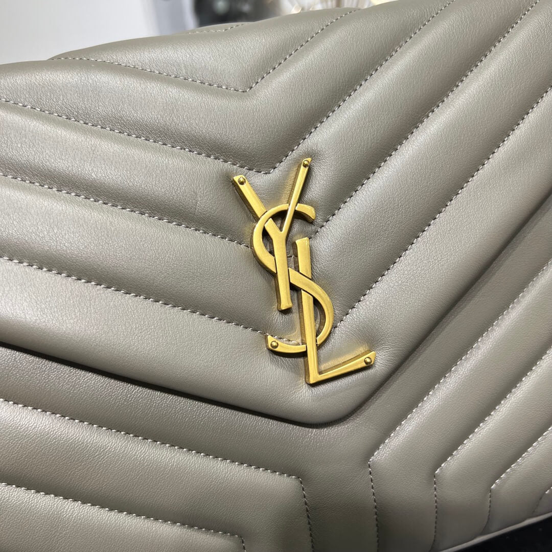 ysl 459749 shoulder bag grey yellow metal white
