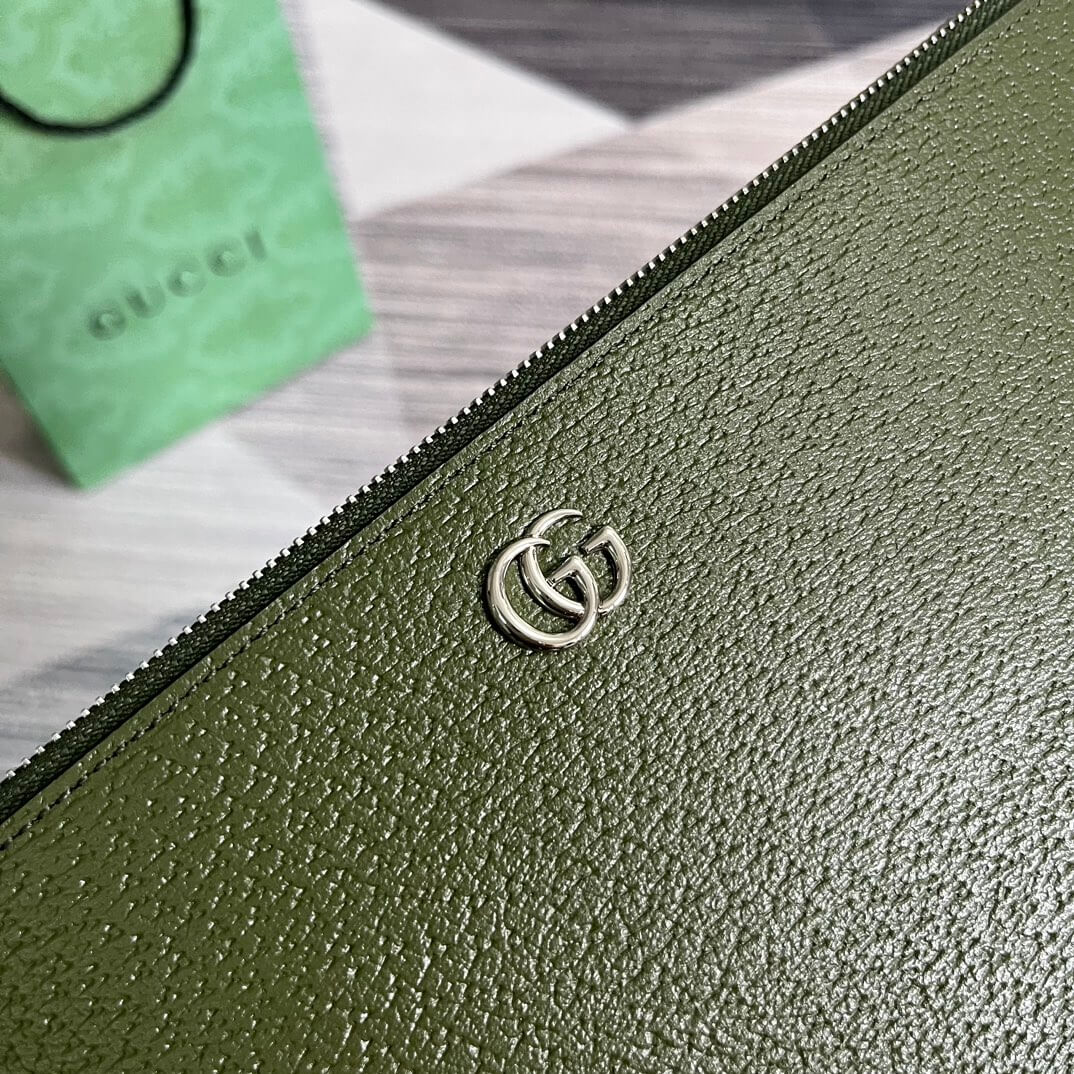 475317 marmont leather pouch clutch bag mens handbag green