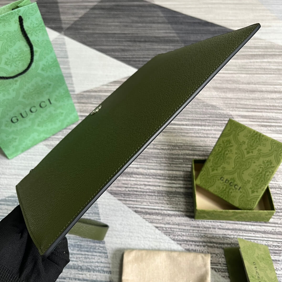 475317 marmont leather pouch clutch bag mens handbag green