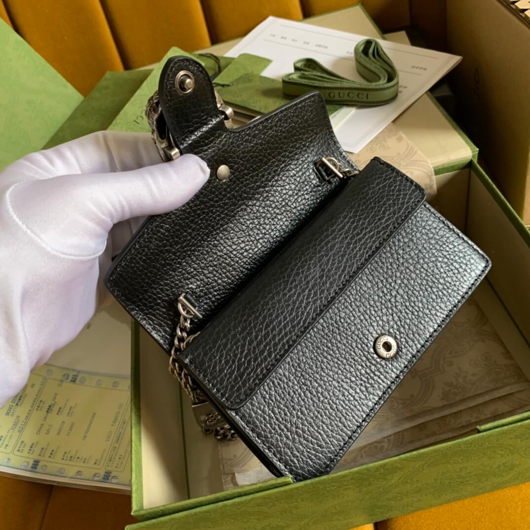 476432 dionysus gg 16 5cm black cowhide real leather