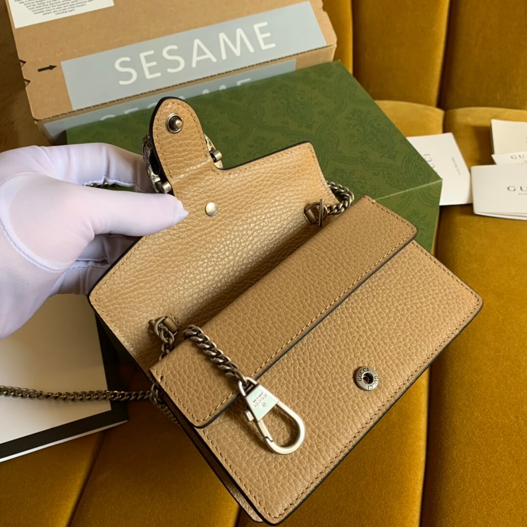 476432 dionysus gg 16 5cm brown cowhide real leather