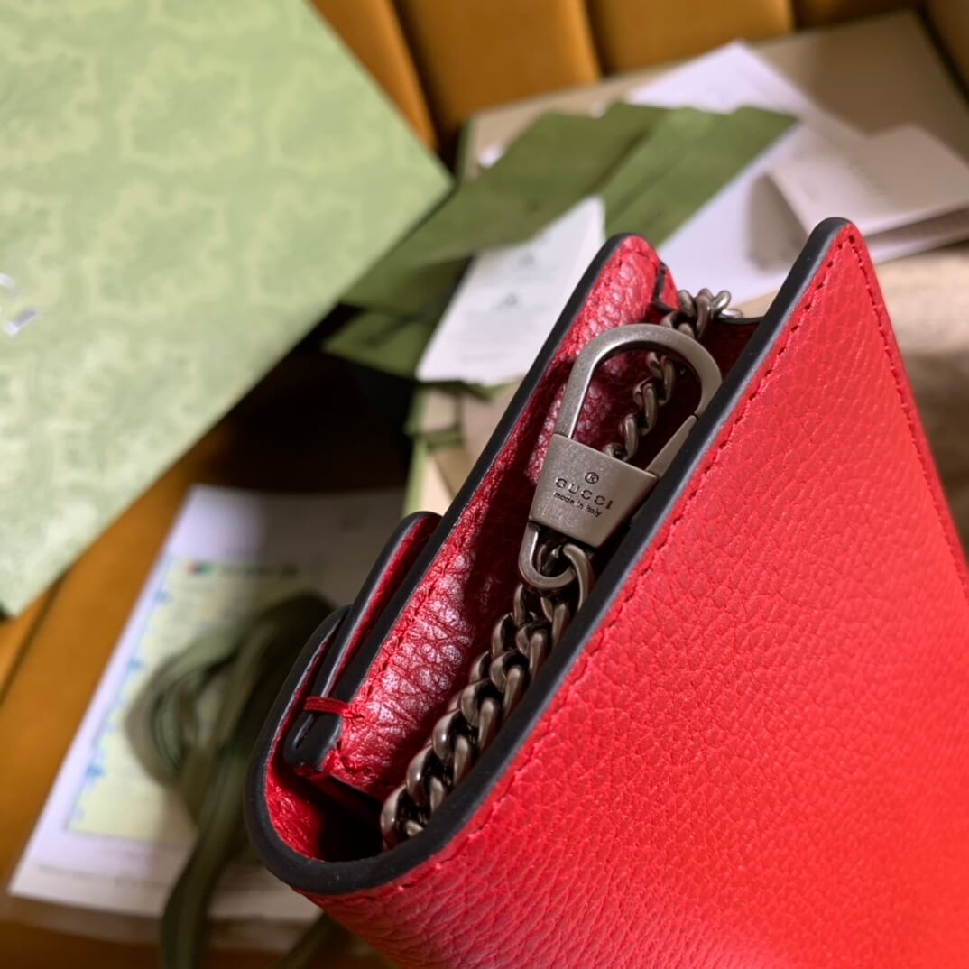 476432 dionysus gg 16 5cm red cowhide real leather