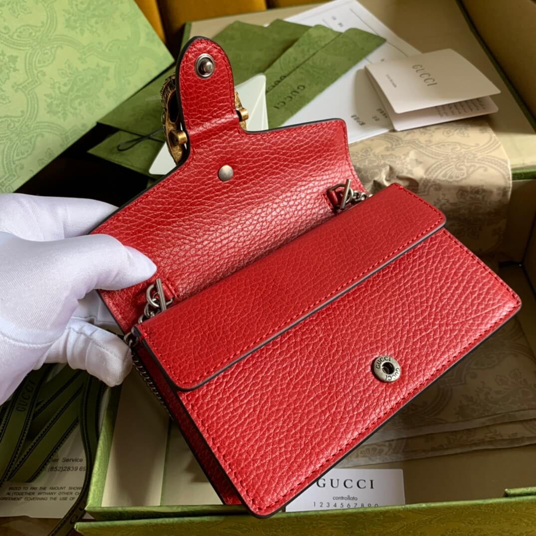 476432 dionysus gg 16 5cm red cowhide real leather