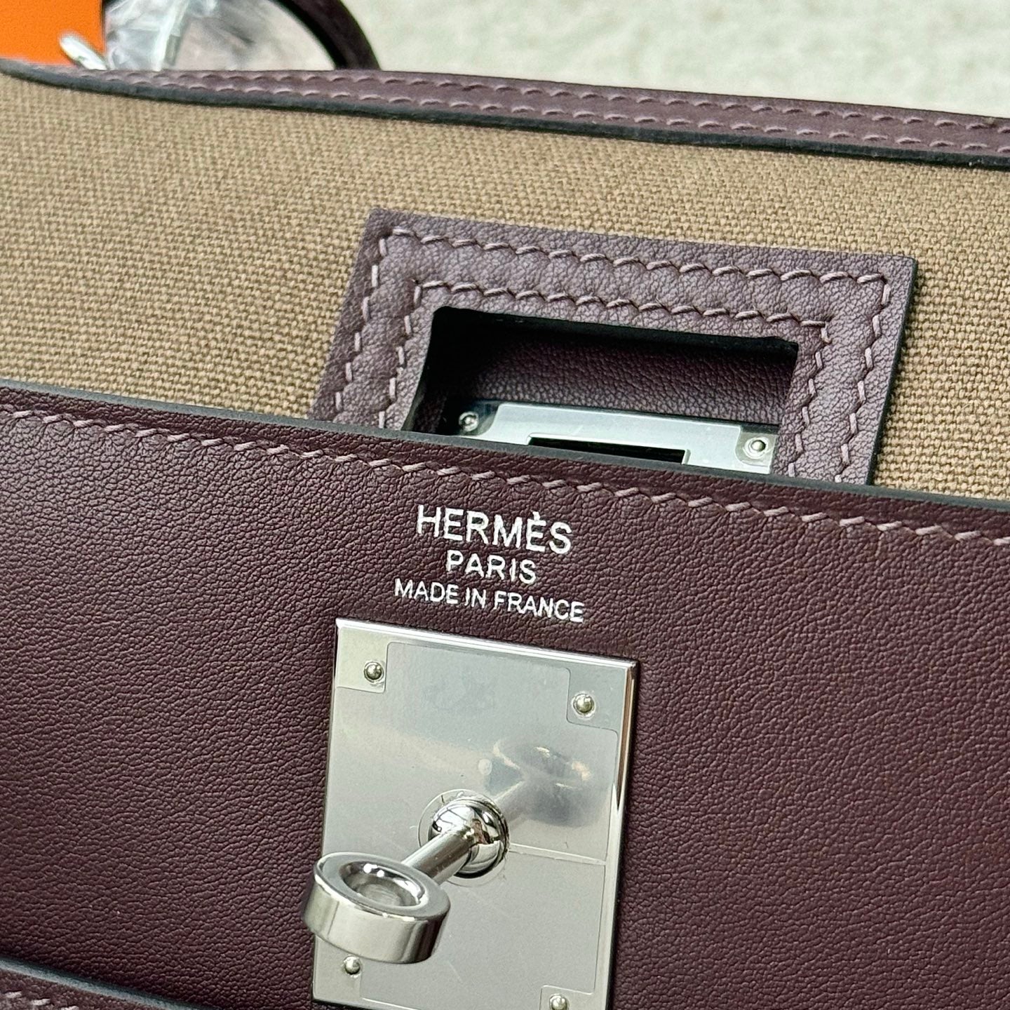 Hermes Kelly 28 Cargo Swift Olive Green Silver Hardware hm2607303
