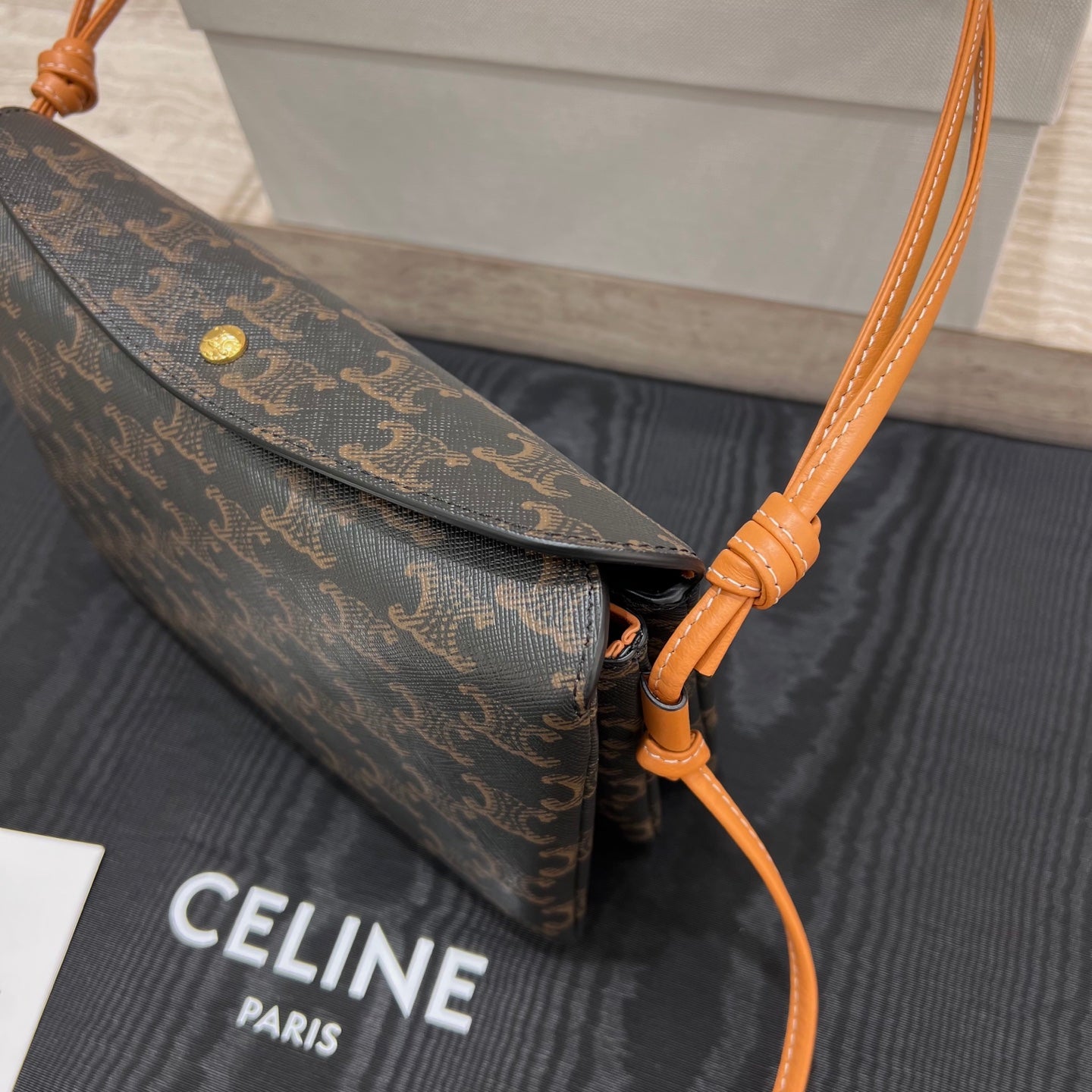 Celine Trio Flap Shoulder Bag 10863N - View 9