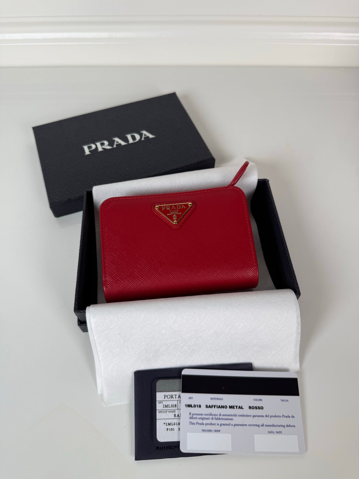 Prada Short Wallet Red 1ML018 - View 6