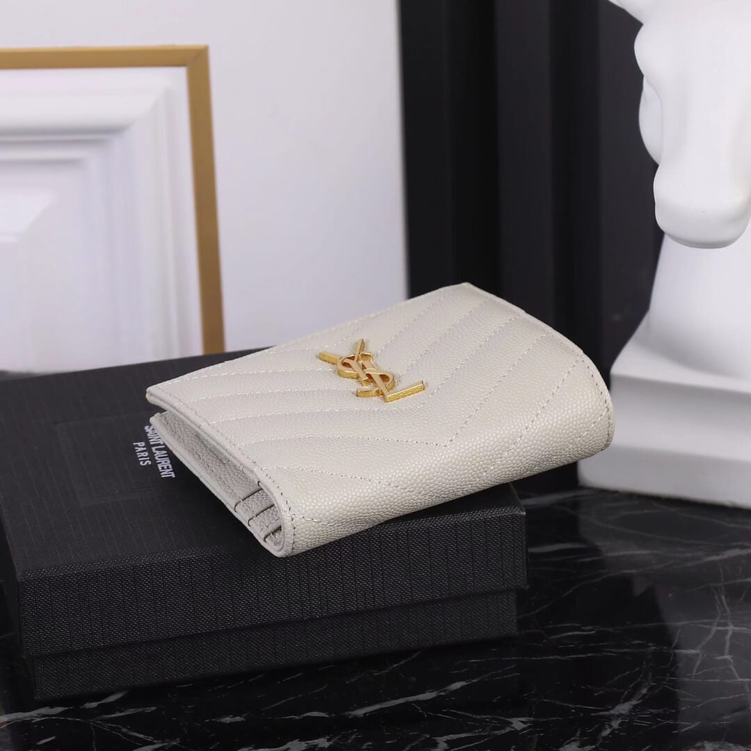 ys l358094 wallet black metallic silver leather µĸ±±¾