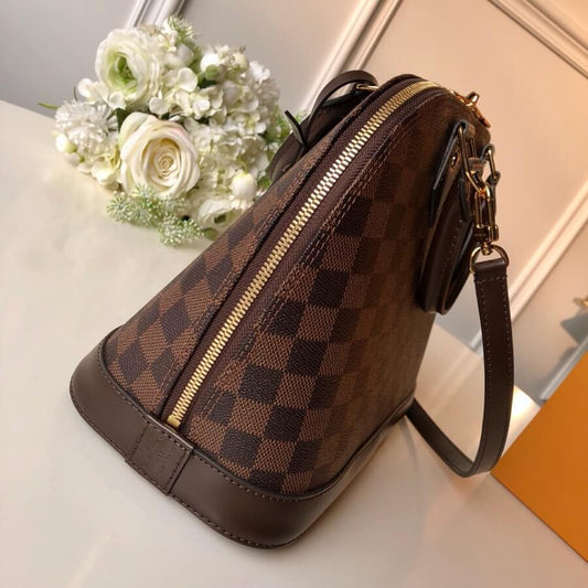 53151 alma bridge handbag shoulder bag cross body bags brown calfskin monogram