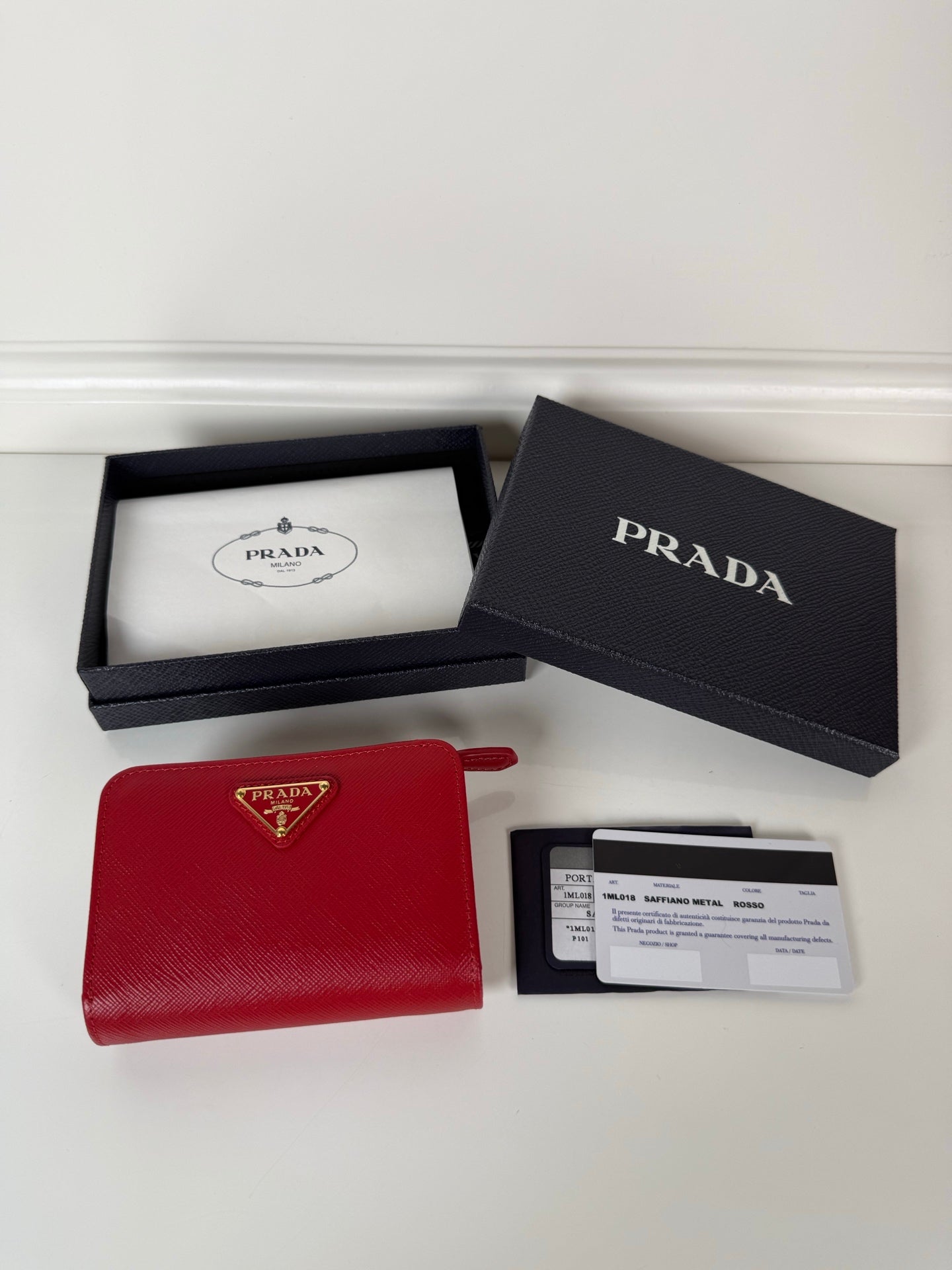 Prada Short Wallet Red 1ML018 - View 7