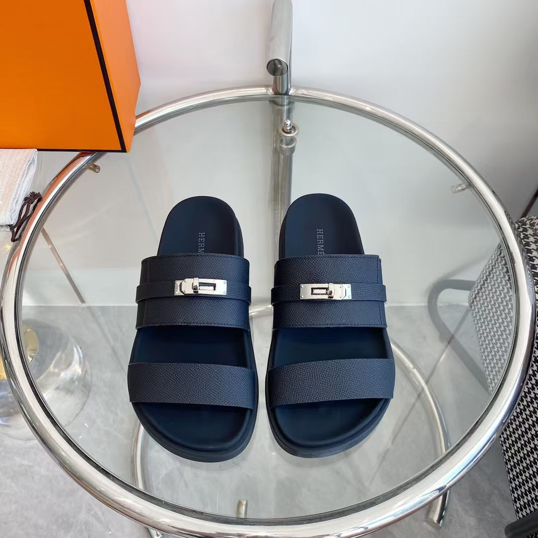 HM Classic Slippers  Sandals XZH2460 BLACK SILVER