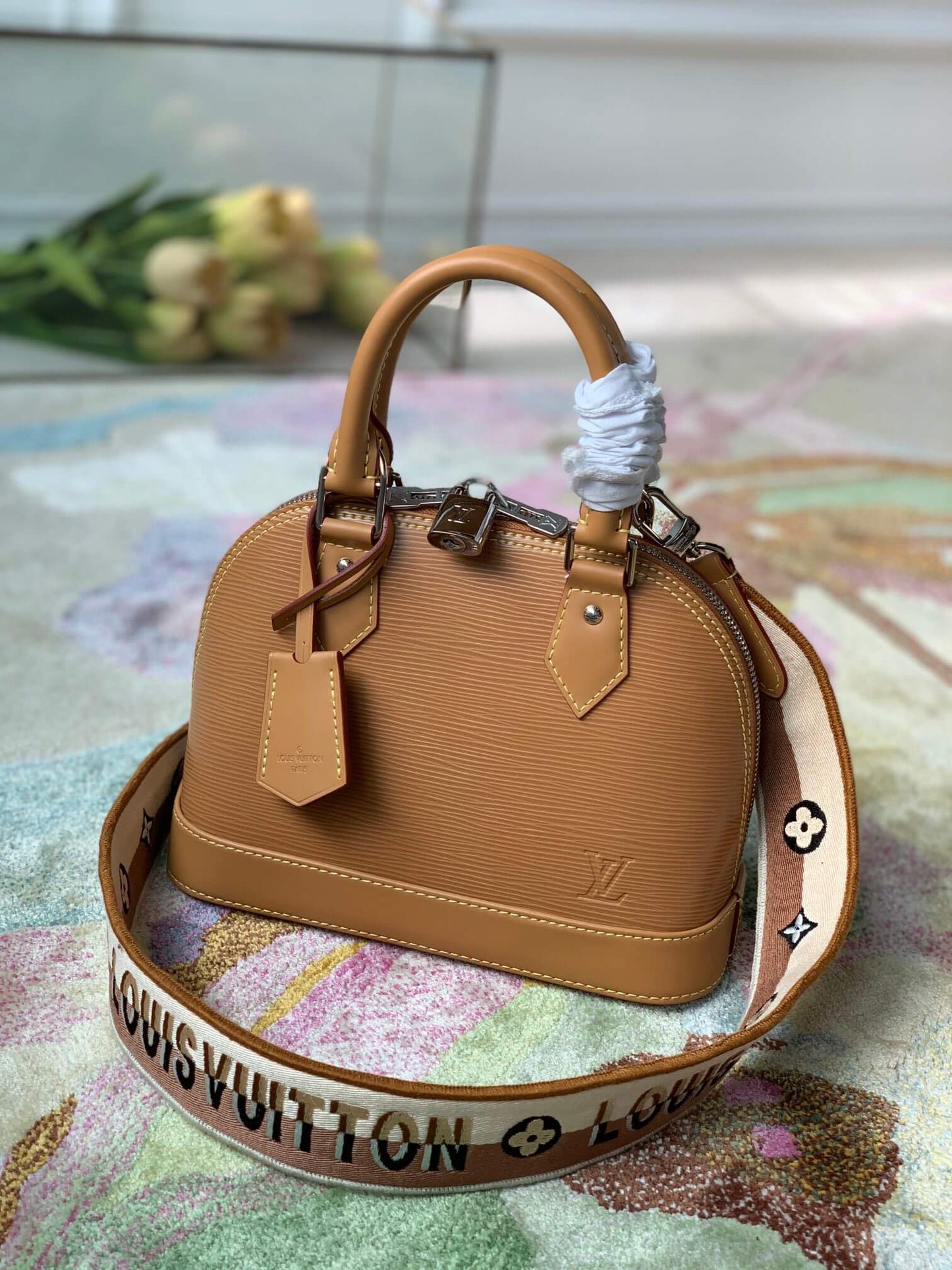 57540 alma bb epi handbag shoulder bag cross body bags brown calfskin monogram