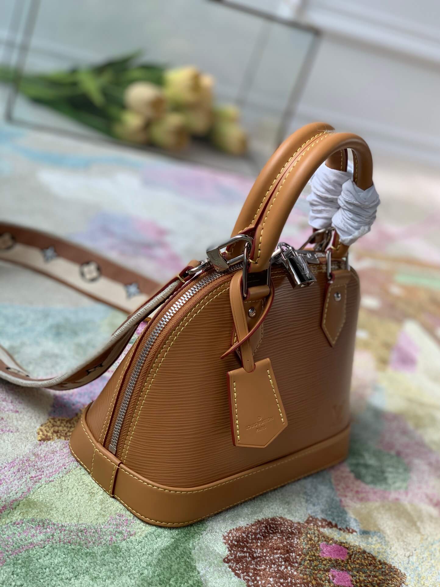 57540 alma bb epi handbag shoulder bag cross body bags brown calfskin monogram