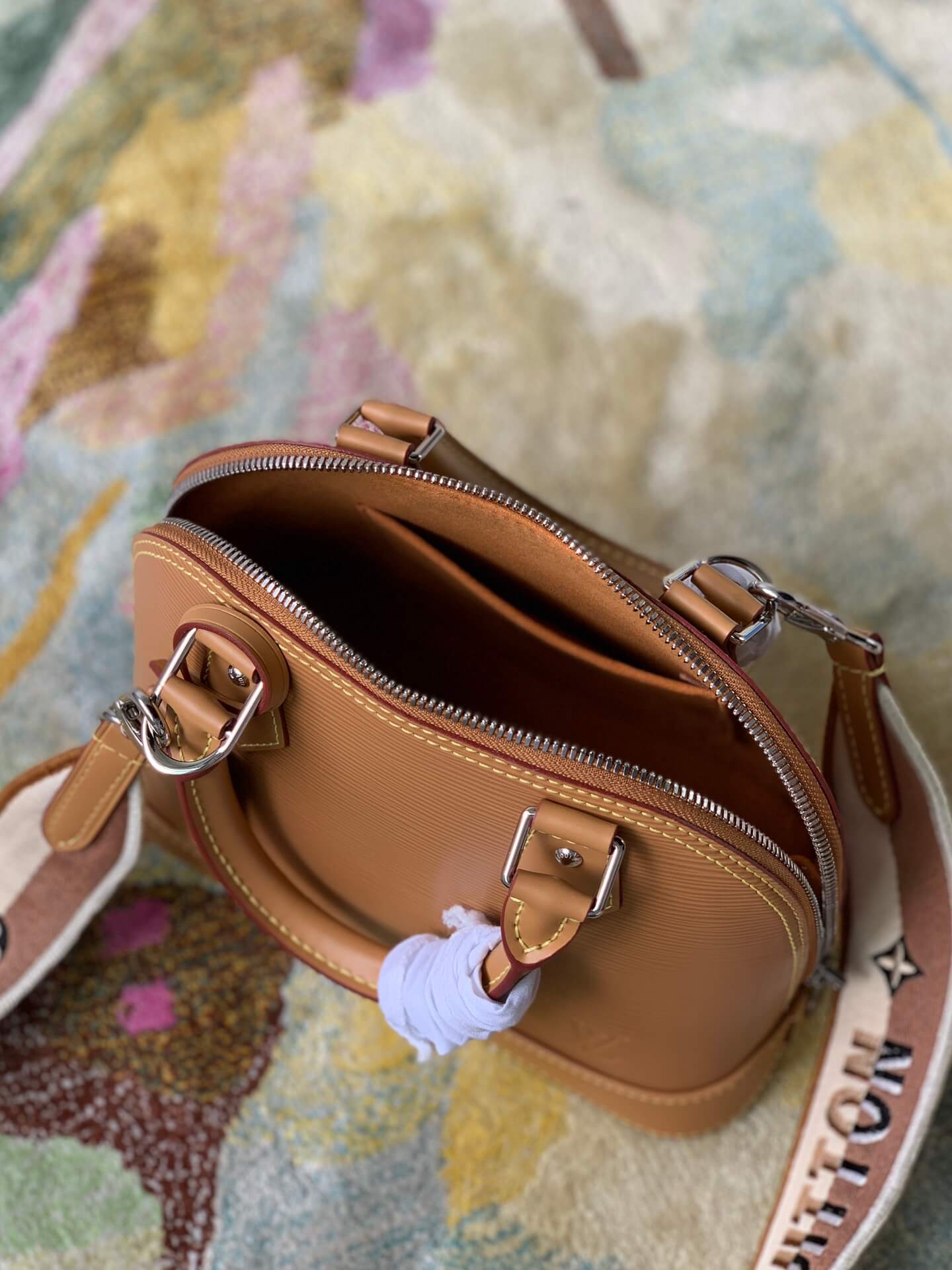 57540 alma bb epi handbag shoulder bag cross body bags brown calfskin monogram