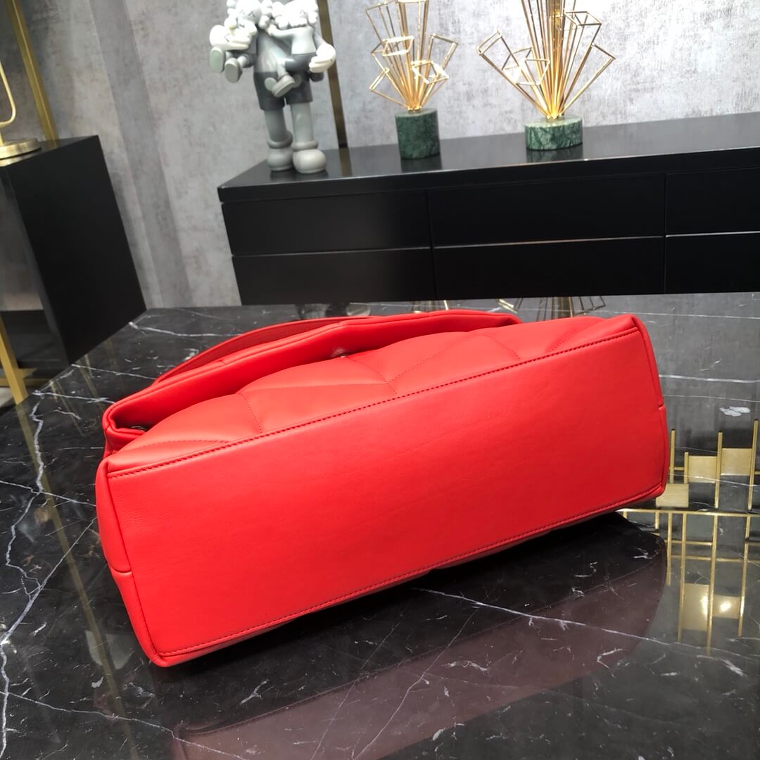 577475 loulou puffer calfskin red gold hardware 35cm 1