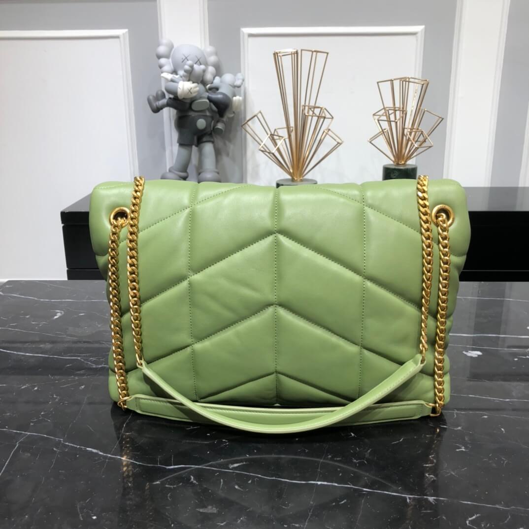 577475 loulou puffer calfskin black silver hardware 35cm