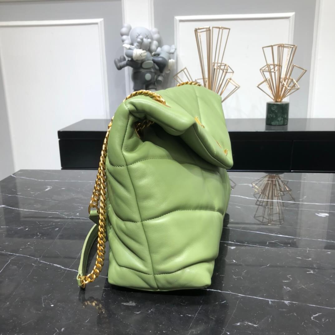 577475 loulou puffer calfskin red gold hardware 35cm 1