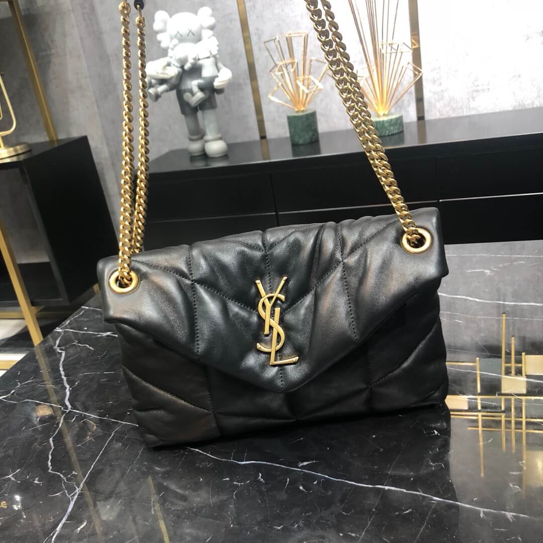 577476 cross body bags shoulder bag calfskin black gold hardware 29cm